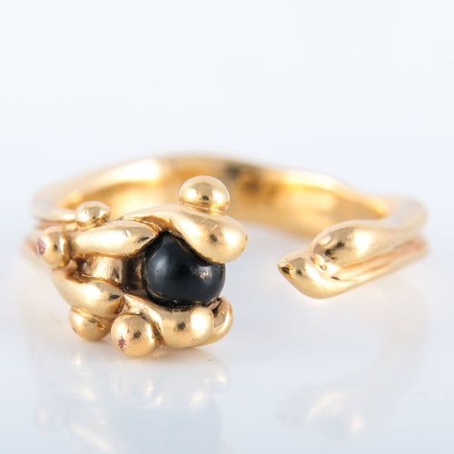 Bague 52.5 Petite Bague Gilbert Albert bille noire 58 Facettes