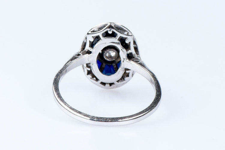 Bague Bague diamant saphir or blanc 58 Facettes BG250736-18
