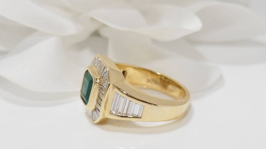 Bague 52 Bague émeraude et diamants 58 Facettes 32146