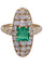 Bague 53 BAGUE MARQUISE ÉMERAUDE ET DIAMANTS 58 Facettes 071511