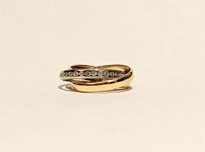 Bague Alliance 3 ors et diamants 58 Facettes