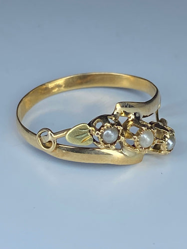Bague 55 Bague Or jaune, perles fines 58 Facettes