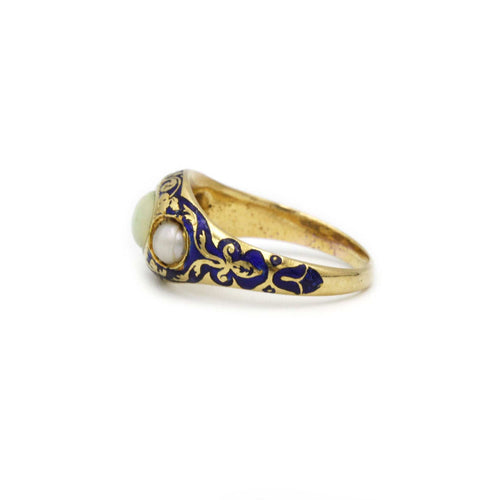Bague Bague - Or, opale, perles et émail 58 Facettes 220317R