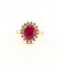 Bague 55 Bague Pompadour Or jaune Rubis Diamants 58 Facettes