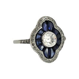 Bague 57 Bague Art Déco saphirs diamant 58 Facettes 1-1181/1