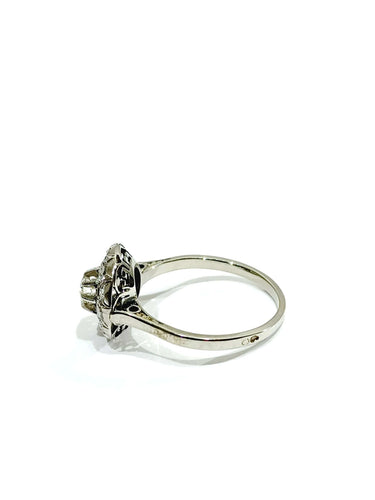 Bague 53 Bague Or Blanc Diamants 58 Facettes