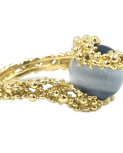 Bague 53 GILBERT ALBERT. Bague or jaune et billes interchangeables 58 Facettes