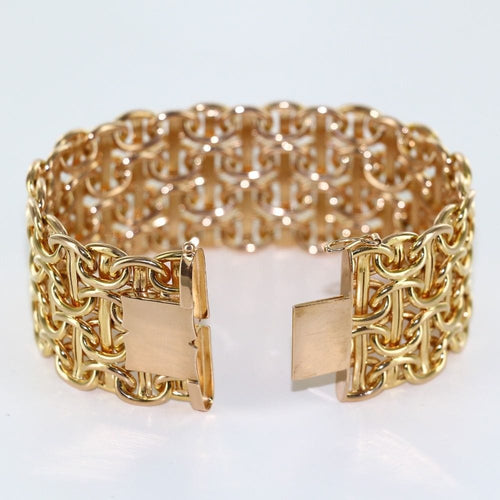 Bracelet Bracelet manchette tout or en maille 58 Facettes