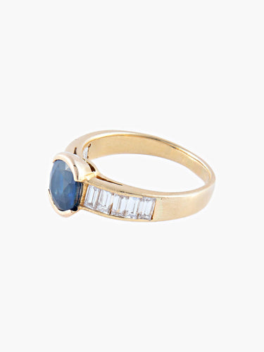 Bague Bague Or Jaune Saphir Diamants 58 Facettes