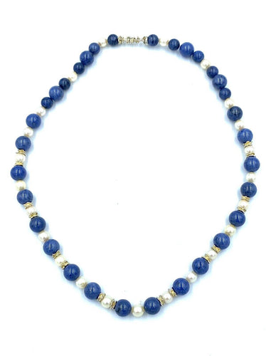 Collier Collier GILBERT ALBERT en argent, sodalites & perles 58 Facettes
