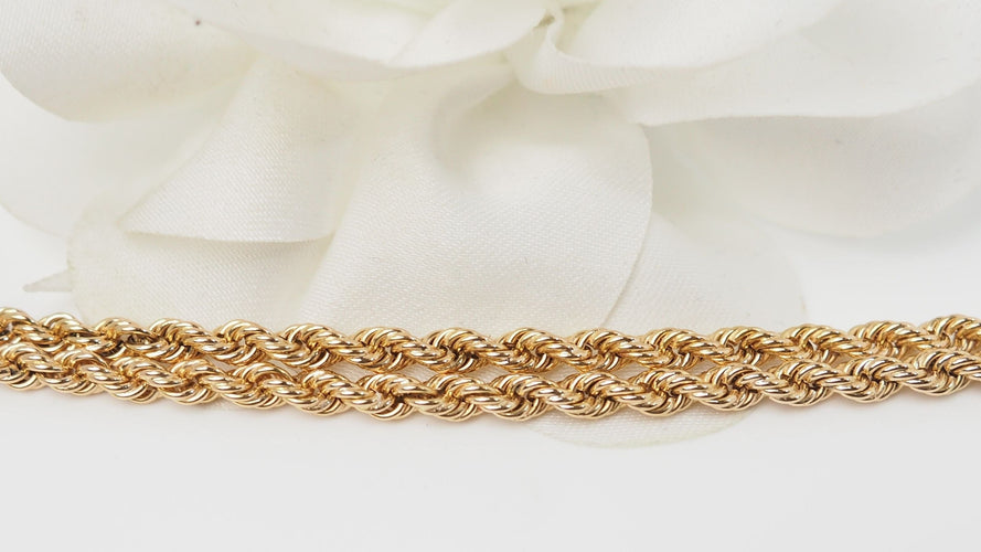 Collier 70cm Sautoir maille corde en or jaune 58 Facettes 32476