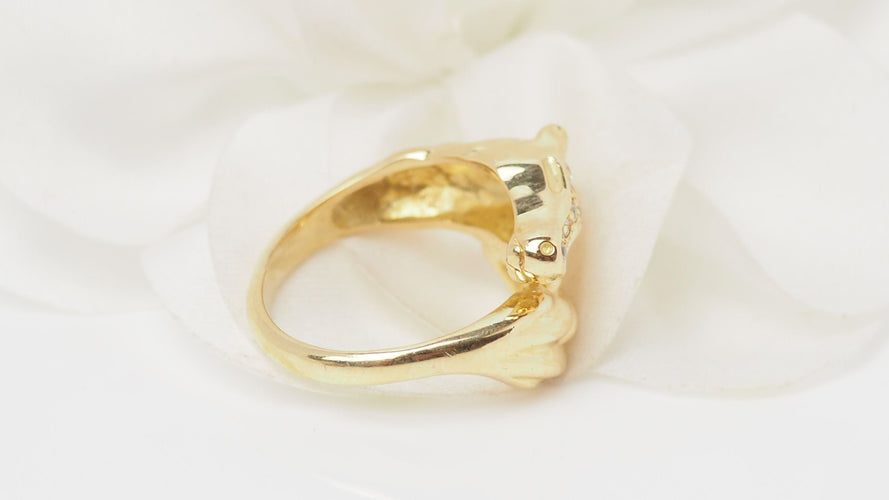 Bague 53 Bague Tête de cheval en or jaune et diamants 58 Facettes 32503