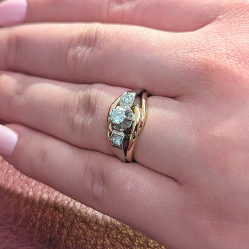 Bague Bague en Or jaune, Platine & diamants 58 Facettes 26161