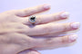 Bague 54 Bague  or blanc Diamants et Saphir 58 Facettes