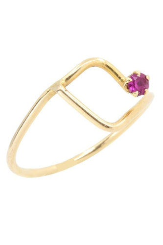 Bague 53 BAGUE MODERNE RUBIS 58 Facettes 042341