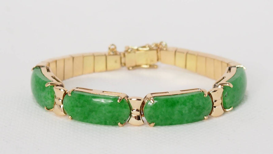 Bracelet Bracelet vintage Or jaune Jade Diamants 58 Facettes 31336