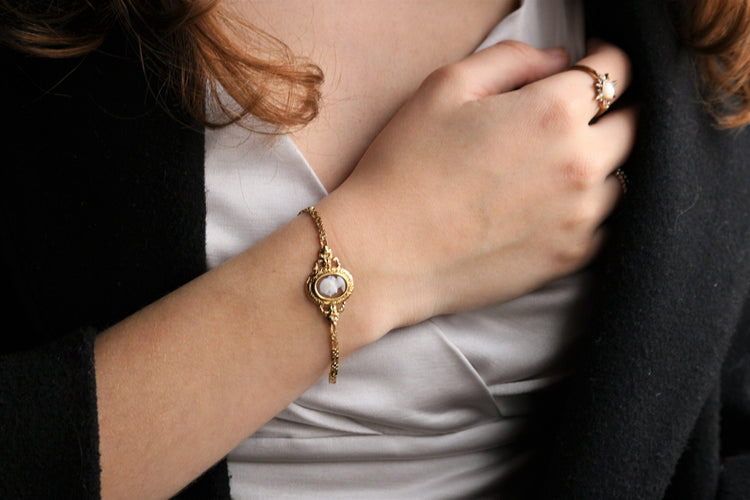 Bracelet Bracelet Or Jaune Camée Fin XIXe 58 Facettes 451
