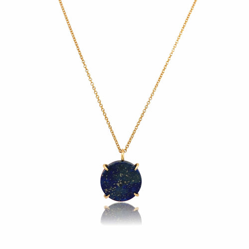 Collier Pendentif Lapis lazuli &  Or recyclé 58 Facettes