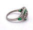 Bague Bague style Art Déco Platine Diamants et Emeraudes. 58 Facettes