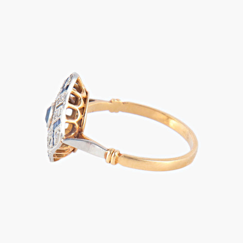 Bague 53 Bague Losange Saphirs Diamants 58 Facettes