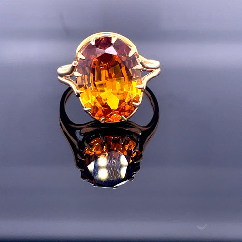 Bague Bague Or Jaune Centrée Citrine 58 Facettes