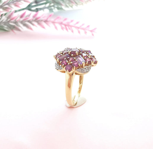 Bague Bague Améthystes Rubis Diamants 58 Facettes AA 1617
