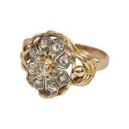 Bague 50 Bague rétro or jaune diamants 58 Facettes 1-1130/9
