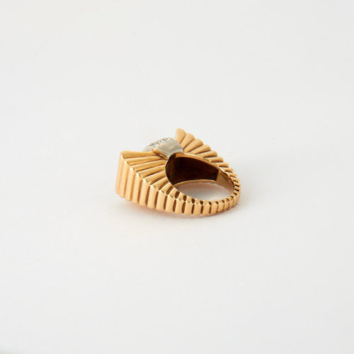 Bague 52 Bague TANK or jaune et diamants 58 Facettes