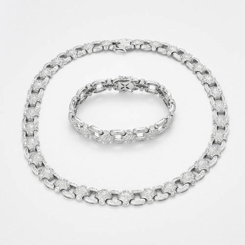 Collier Collier chaîne en pavage de diamants 58 Facettes 3644