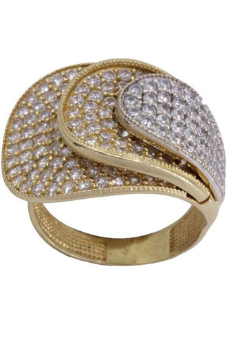 Bague 54 BAGUE PÉTALES DIAMANTÉES OR JAUNE 58 Facettes 78141