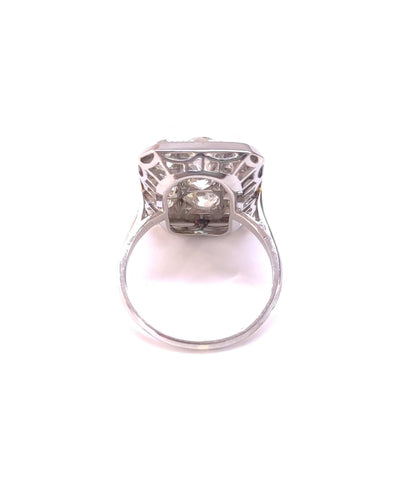 Bague 51 Bague Art Déco platine et diamants 58 Facettes RA.607/9