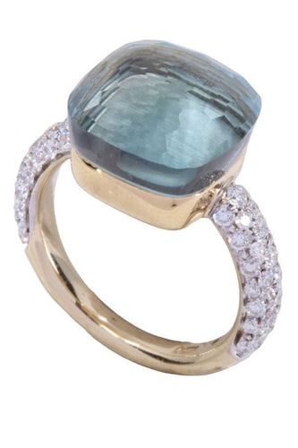 Bague 52 POMELLATO - Bague "Nudo maxi" Or jaune Topaze Diamant 58 Facettes 080591