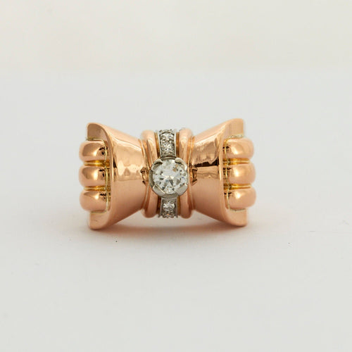 Bague Bague Tank or rose platine diamants 58 Facettes