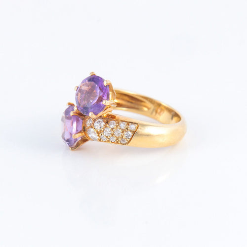 Bague Bague Toi & Moi, Améthystes & Diamants 58 Facettes