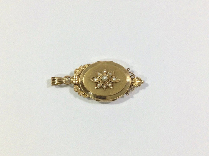 Pendentif Savard - Médaillon Photo Or Et Perles Napoléon III 58 Facettes 949564