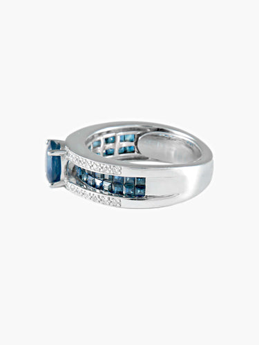 Bague 52 Bague Jarretière Saphirs et Diamants 58 Facettes