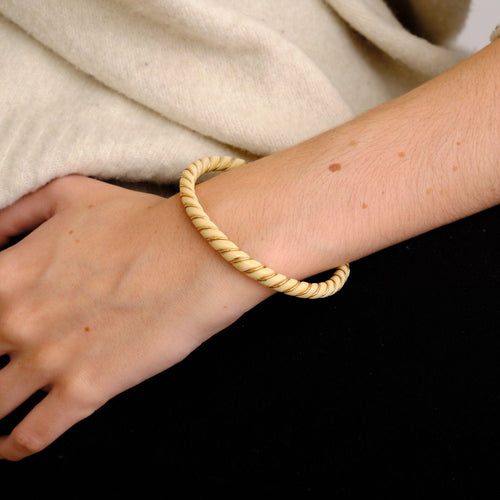 Bracelet Bracelet Ancien Torsadé Ivoire et Or 58 Facettes