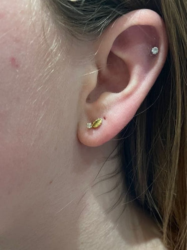 Boucles d'oreilles BOUCLES D'OREILLES FEUILLES ET DIAMANTS 58 Facettes 048521