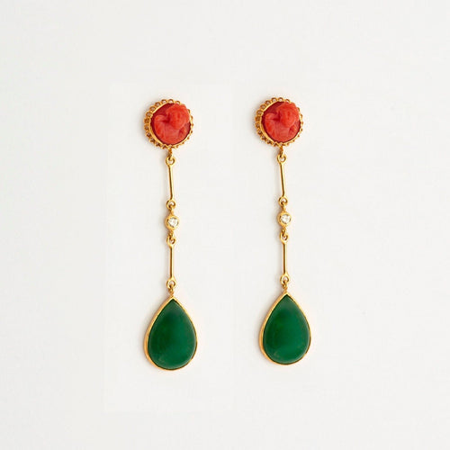 Boucles d'oreilles Boucles d'oreilles Corail sculpté 58 Facettes