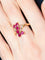 Bague Bague double feuilles rubis or jaune 58 Facettes LP10-14