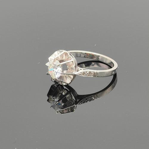 Bague 50 Bague solitaire en Or gris & Diamant 58 Facettes