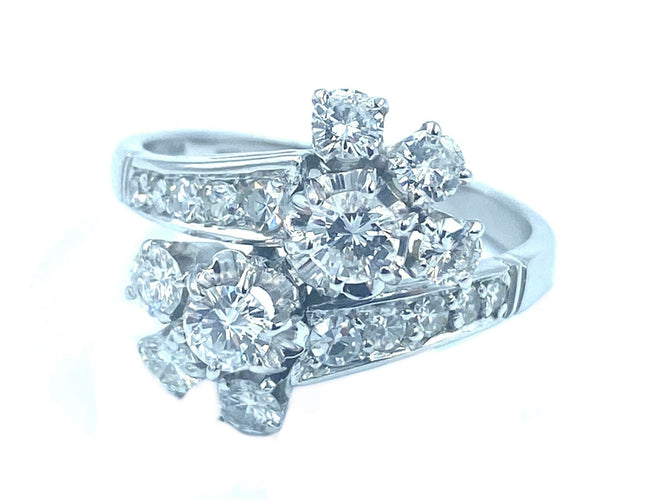 Bague Bague Toi & Moi 1950 or blanc et diamants 58 Facettes
