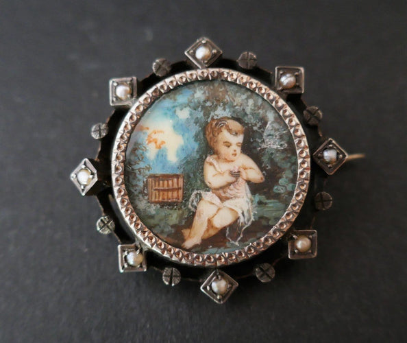 Broche Broche Miniature Et Perles Fines 58 Facettes 762159