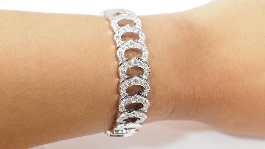 Bracelet Cartier - Bracelet Collection C, Or blanc, diamants 58 Facettes 32211
