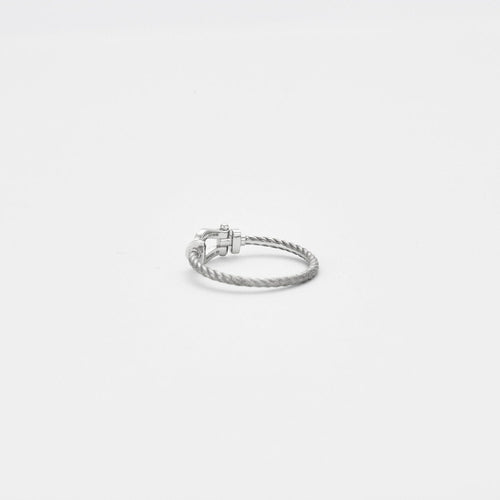 Bague 53 FRED - Bague Force 10 petit modèle or blanc 58 Facettes