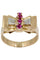 Bague 51 BAGUE RUBIS ET DIAMANTS ANNÉES 50' 58 Facettes 048721