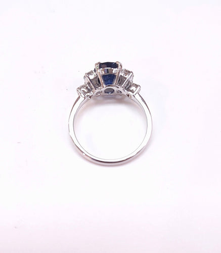 Bague 54 Bague saphir et or blanc 58 Facettes Bag.Epl.Sap.FA24