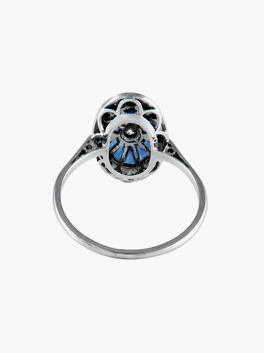 Bague Bague Art Déco Or Platine Saphirs Diamants 58 Facettes