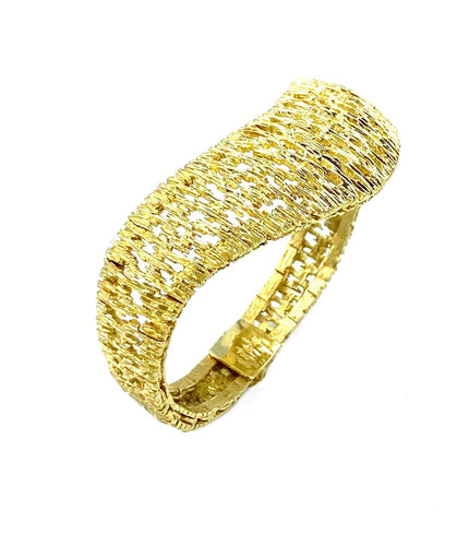 Bracelet OMÉGA/GILBERT ALBERT. Bracelet moderniste or jaune 18K 58 Facettes