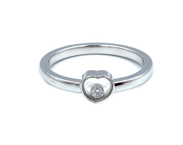 Bague Chopard. Happy Diamonds, bague or blanc et diamant 58 Facettes